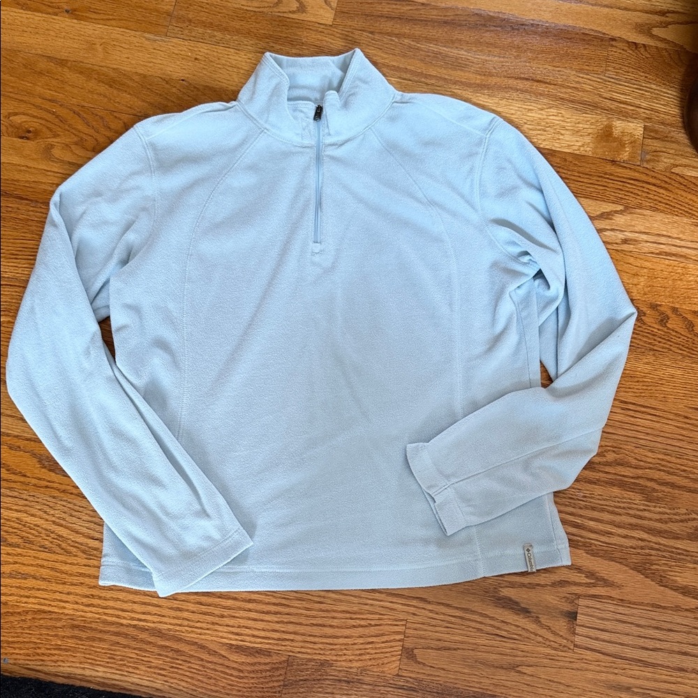 🔵🔵Columbia LightSky BlueQuarter-Zip FleecePullover. EUC. Warm&lightSize:M